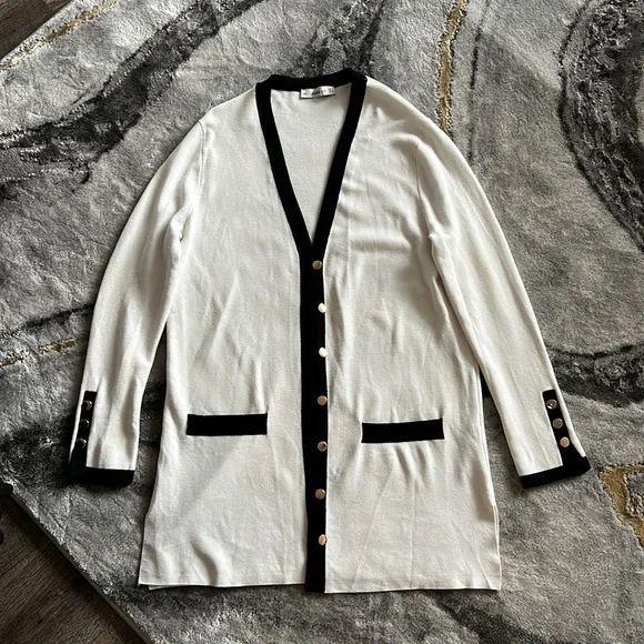 ZARA Cardigan Dress with Gold Buttons size S - Picture 2 of 4